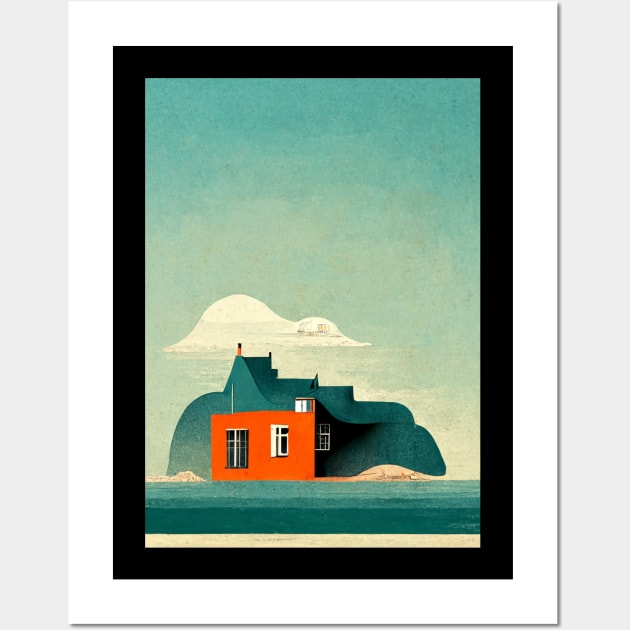 House on an Island Wall Art by deificusArt